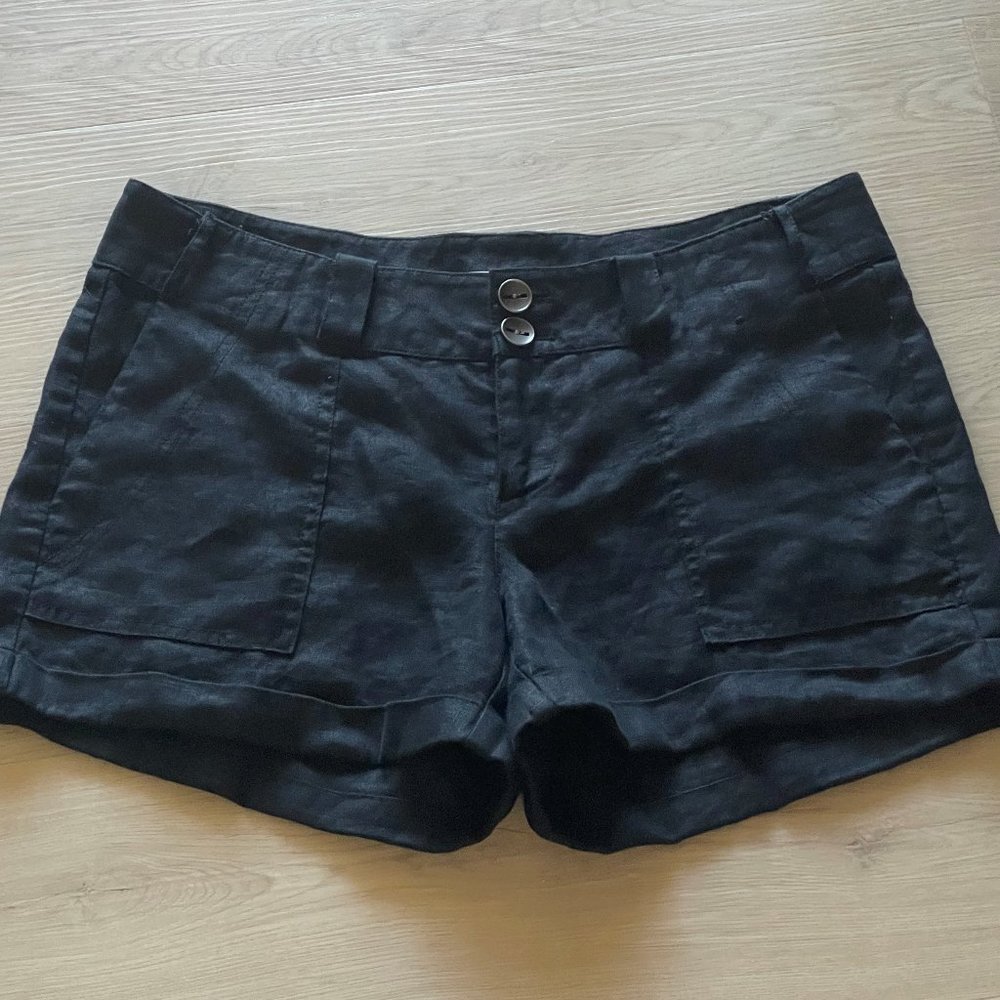 Vantarsi, Women's shorts in cotton linen with pockets, casual shorts with zipper